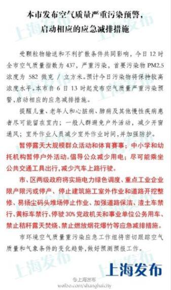 上海启动空气严重污染预警减排 停驶30 公车高清图片