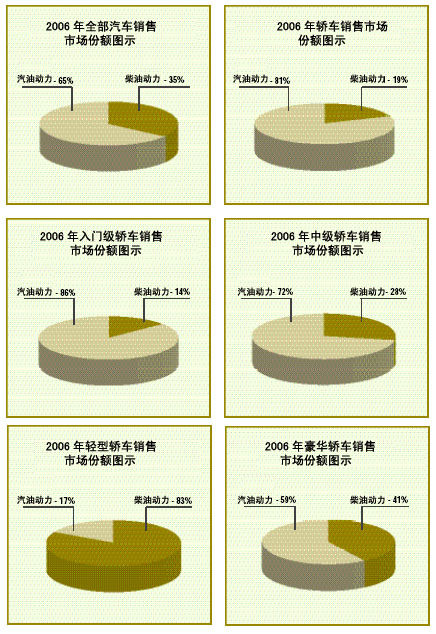 2006年阿根廷汽车销售统计图示(按燃料分类)