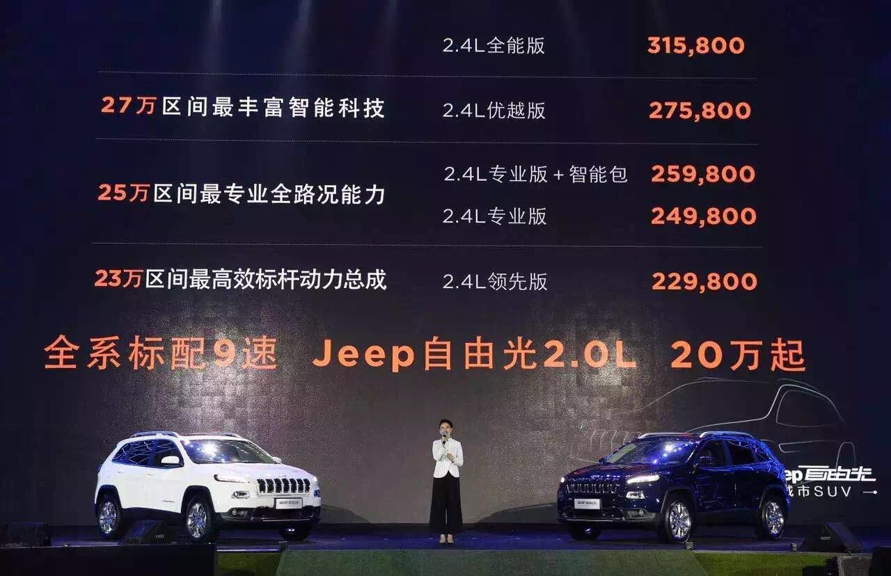 中型SUV迎来专业选手  全新Jeep自由光22.98万元起售