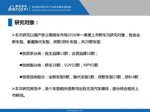 盖世汽车研究院：2016年Q1上市新车盘点